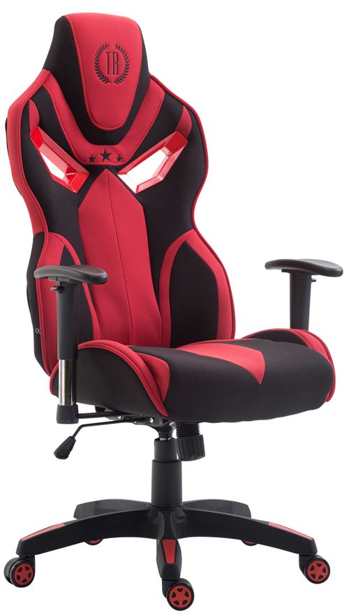 Fauteuil de bureau racing Fangio tissu , Noir / Rouge