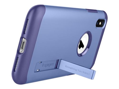 Spigen Slim Armor - Achterzijde behuizing voor mobiele telefoon - polycarbonaat, thermoplastic polyurethaan (TPU) - violet - voor Apple iPhone X