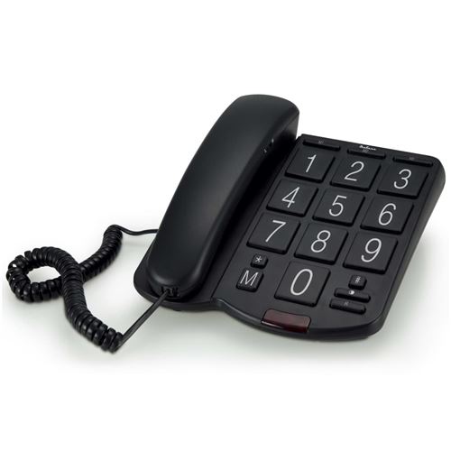 Profoon Téléphone de bureau à grosses touches Noir Plastique TX-575