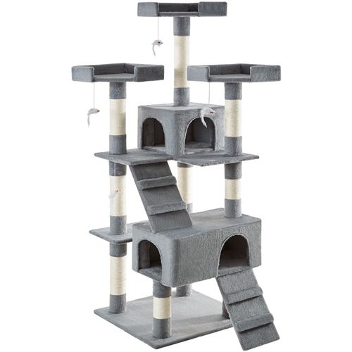 TecTake Arbre à chat BARNEY 170 cm - gris