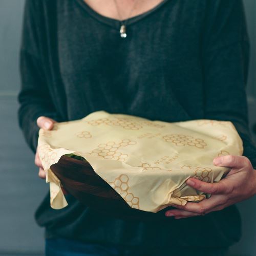 Bee's Wrap Emballage alimentaire en cire d'abeille, grand, 33 x 35 cm, Beige