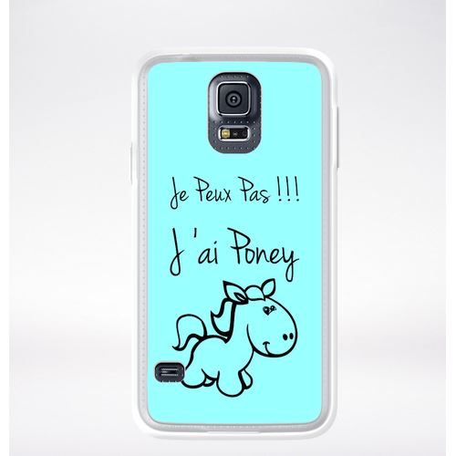 Coque Citation Poney Turquoise Compatible Samsung Galaxy S5 Transparent