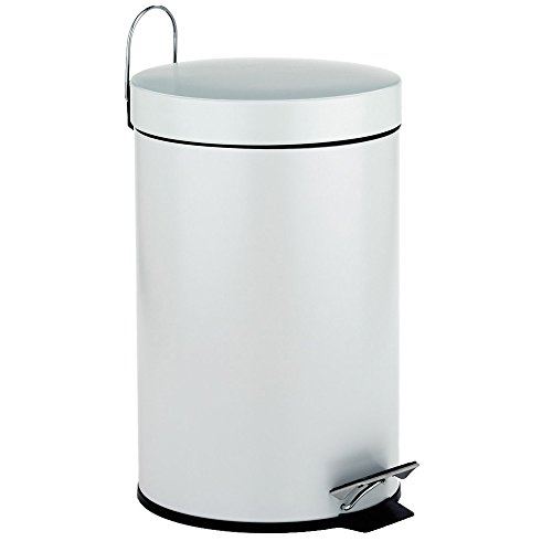 Kela 18160 linda poubelle cosmétique métal blanc 17 x 17 x 26 cm 3 l