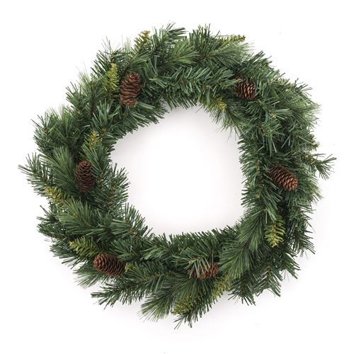 Couronne de Noël avec pommes de pin Royal - Diam. 40 cm - Vert