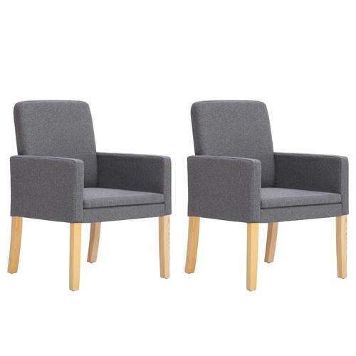 vidaXL Chaises de salle à manger 2 pcs Gris clair Tissu