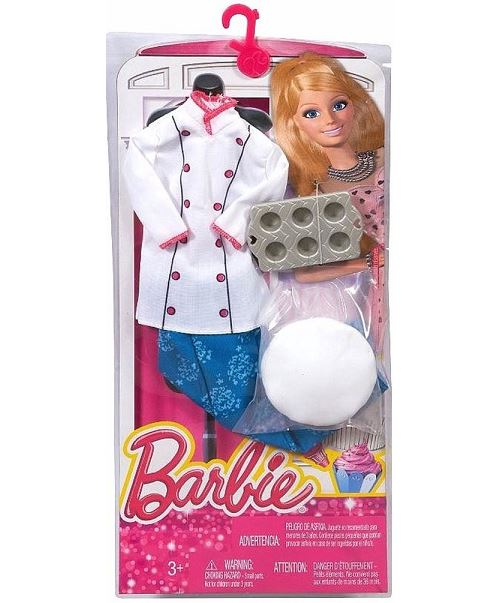 Habit barbie - poupée et mini-poupee - tenue de cuisiniere - mattel