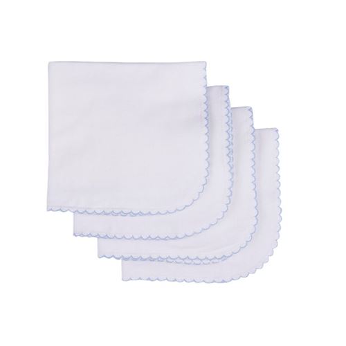 Lingettes lavables en coton biologique (lot de 4) Écru / Bleu