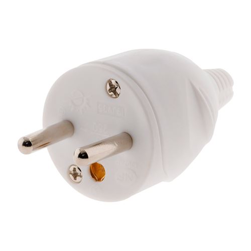 Zenitech Blanc - Fiche Mâle 16A 2P+T - Image 1