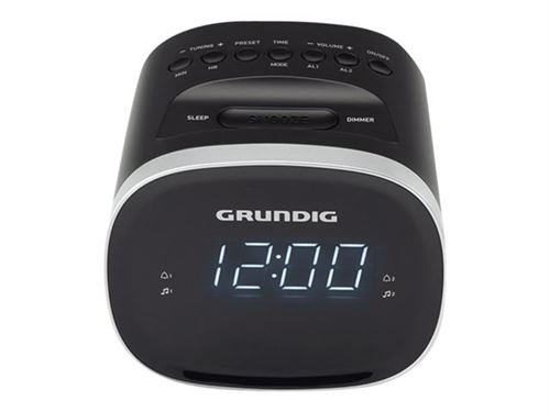 Grundig SCC240 - Radio-réveil - 1.5 Watt - noir