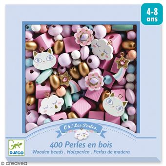 Perles en bois arc en ciel