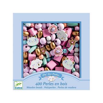 Perles en bois arc en ciel