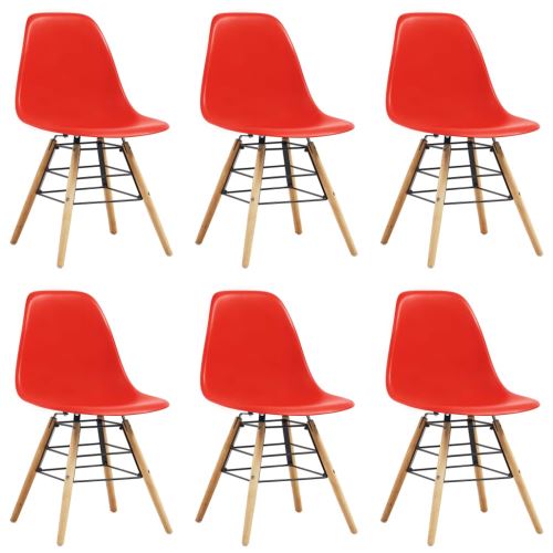 vidaXL Eetkamerstoelen 6 st kunststof rood