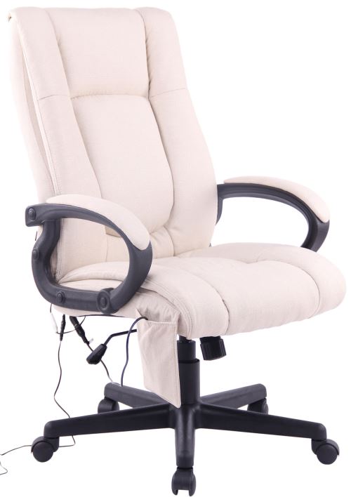CLP Fauteuil de bureau XL Sparta XM en tissu  Crème