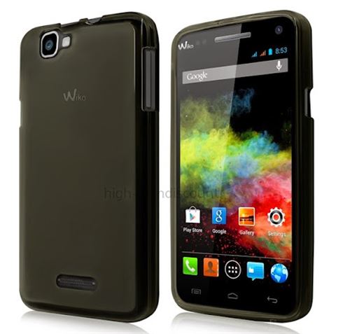 Housse etui coque pochette silicone gel fine pour Wiko Rainbow + film ecran - NOIR - htdmobiles