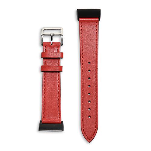 Bracelet en cuir souple pour Fitbit Charge3 / Charge4 - Rouge
