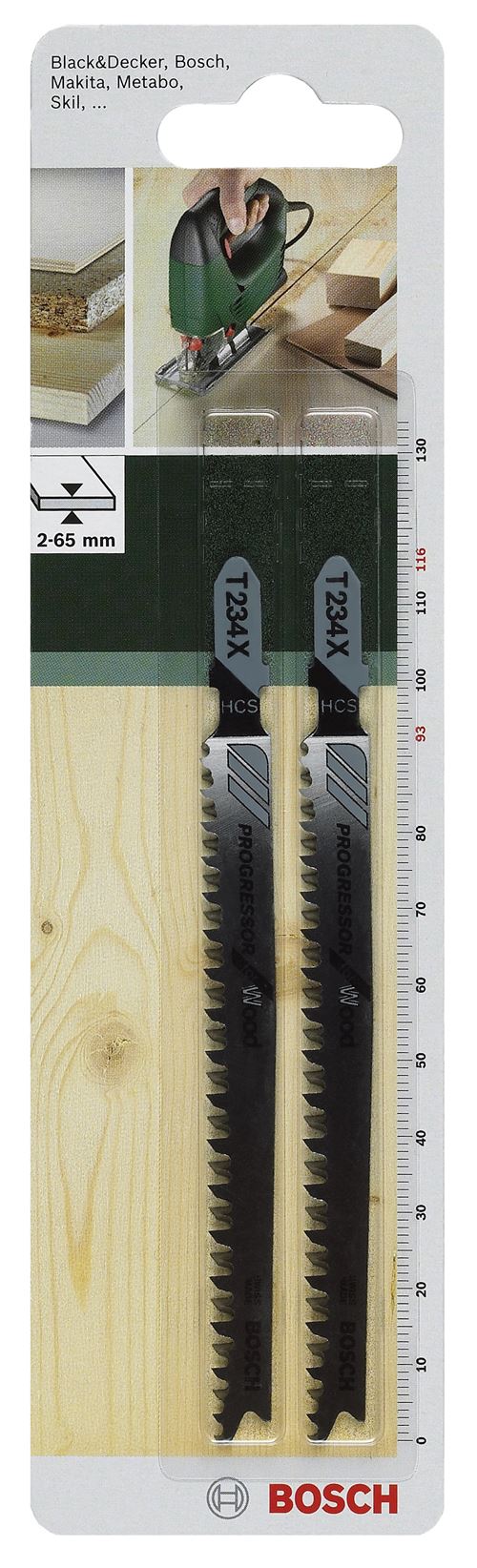 Lame De Scie Sauteuse Bosch 2609256727 Hcs - T 234 X Lame De Scie Sauteuse pour Coupe Nette Epaisseur 3-65 Mm Longueur 116 Mm