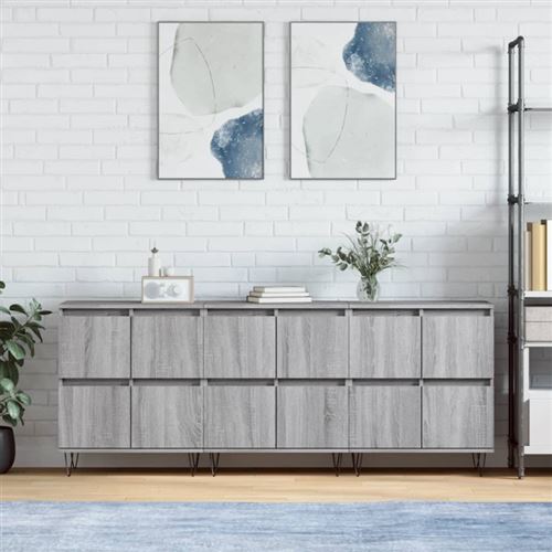 Non Communiqué Gris Buffets 3 Pcs Sonoma Bois D Ingénierie