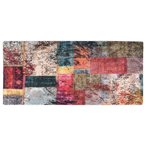 vidaXL Vloerkleed wasbaar anti-slip patchwork 80x300 cm meerkleurig337965