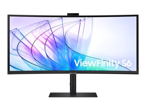 Samsung ViewFinity S6 S34C652VAU - S65VC Series - écran LED - incurvé - 34 - 3440 x 1440 UWQHD @ 100 Hz - VA - 350 cd/m² - 3000:1 - HDR10 - 5 ms - HDMI, DisplayPort, USB-C - haut-parleurs - noir