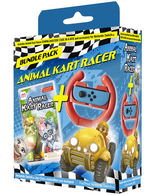 Animal Kart Racer Bundle Pack Code in a box + Volant Nintendo Switch