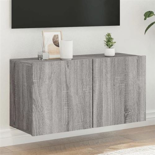 Vidaxl Gris Meuble Tv Mural 80X30x41 Cm - Sonoma - Image 3