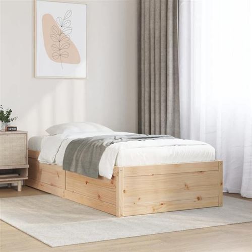 Cadre de lit sans matelas 90x190 cm bois de pin massif Vidaxl