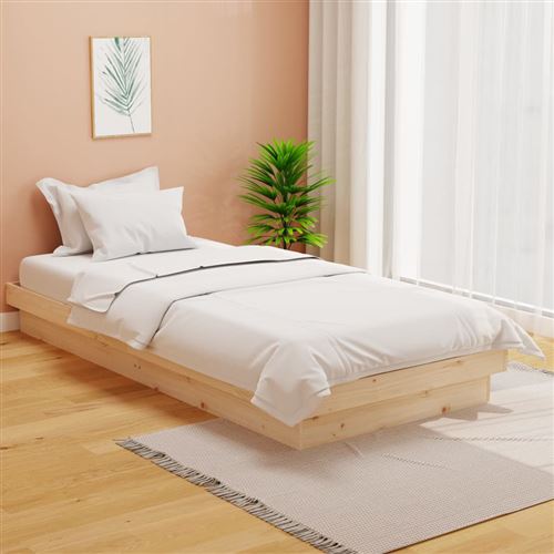 vidaXL - Cadre de lit - Bois massif - 90x200 cm - Image 2