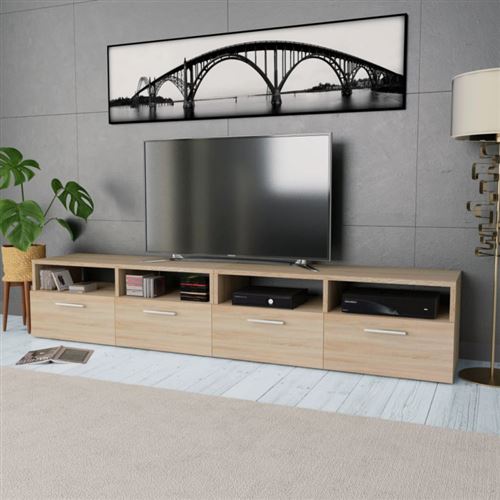 vidaXL Meubles TV 2 pcs Bois d’ingénierie 95x35x36 cm Chêne