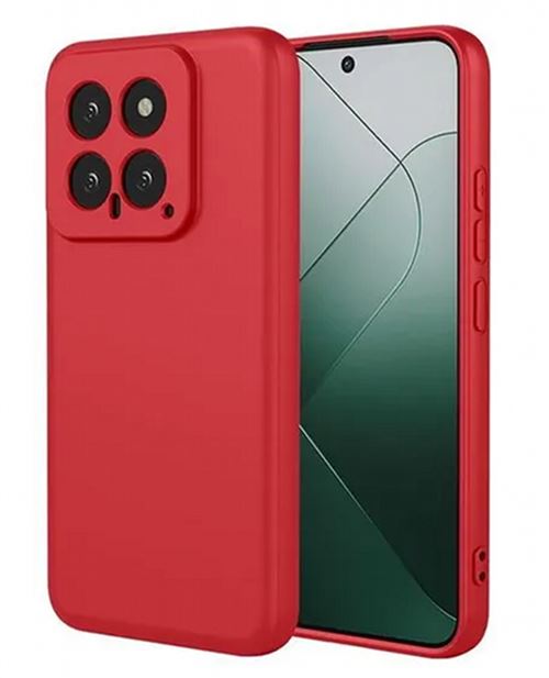 Coque pour Xiaomi 14 5G - housse etui silicone gel fine + verre trempe - ROUGE - htdmobiles
