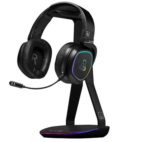Non Communiqué Noir Support Casque Gamer The G-Lab K-Stand Hydrogen Rgb 7 Couleurs Usb 2.0
