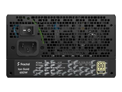 Fractal Design Ion Gold - Voeding (intern) - ATX12V 2.52/ EPS12V 2.92 - 80 PLUS Gold - 100-240 Volt wisselstroom V - 650 Watt - Europa - zwart