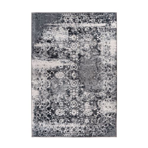 Tapis Tissé Vintage à Poils Plats "Saphira" Gris 160 x 230 cm