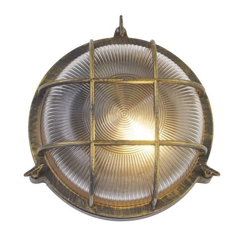 Bulkhead Lampe d'extérieur, aluminium noir doré, IP44
