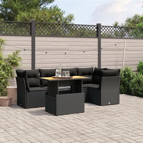 Non Communiqué Noir Vidaxl Salon De Jardin Avec Coussins 5 Pcs, Canapés De Terrasse, Ensemble De Meubles De Patio, Mobilier D'extérieur, 3270817