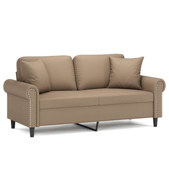 Canape droit vidaxl 2 places en simili-cuir marron 77 x 172 x 80 cm - 1