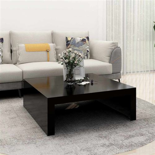 Table basse noir 100x100x35 cm bois d ingénierie