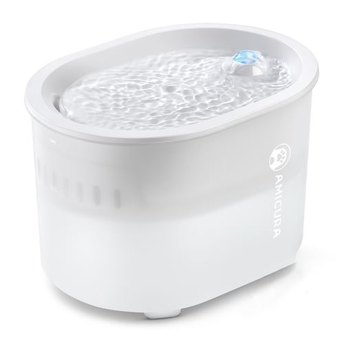 Comparer les prix de Fontaine à Eau Sans Fil 5-en-1 pour Chats,AMICURA  A3,Autonomie 180 Jours,10 000 mAh,Grande Capacité de 2L,＜30dB
