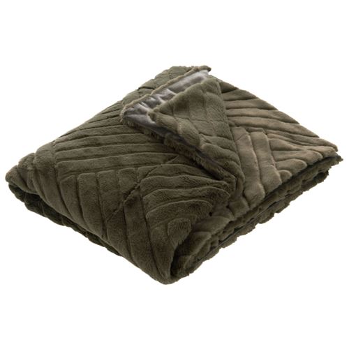 Non Communiqué Vert Plaid Victoria Kaki 130X170 Cm - Amadeus - Polyester