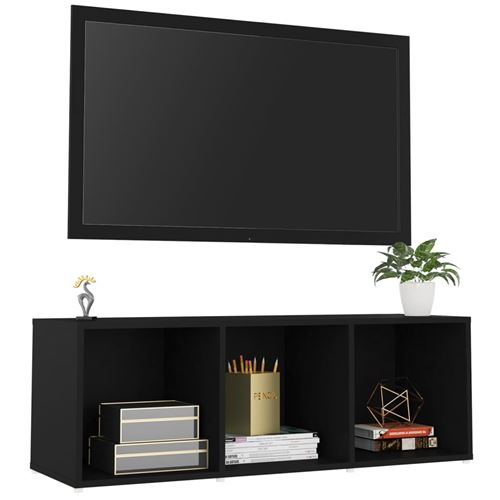 vidaXL Meuble TV Noir 107x35x37 cm Aggloméré
