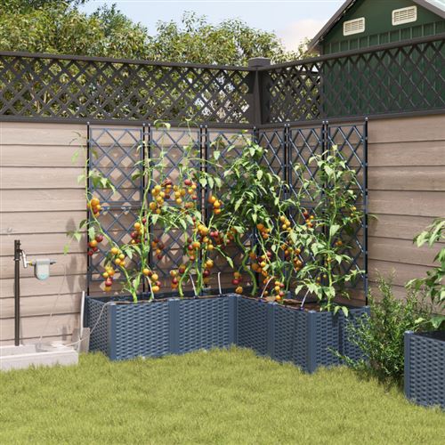 Non Communiqué Gris Jardinières Avec Système D Irrigation 5 Pcs