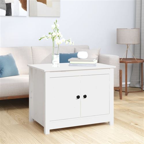 Vidaxl Blanc Table Basse Pin Massif - Image 3