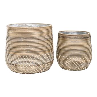 Lot de 2 Cache-Pots Ø39cm et Ø29cm en Rotin Kubu Tressé - NALINI - ALTOBUY - 1