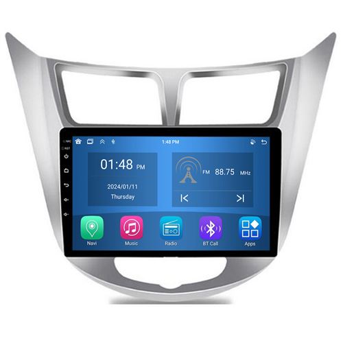 Autoradio RoverOne® Bluetooth CarPlay Android Auto Navigation 4Go RAM 64Go ROM pour Hyundai Solaris Verna 2010-2016