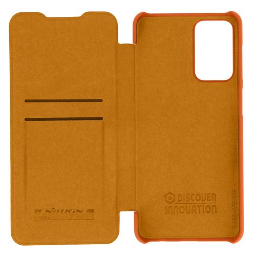 Housse pour Samsung Galaxy A52 et A52s Folio Porte-carte Cuir Véritable Qin Nillkin Marron