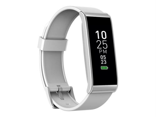 MyKronoz ZeFit4 - Argent - suivi d'activités avec sangle - blanc - taille du poignet : 150-222 mm - affichage 1.06 - Bluetooth - 17 g