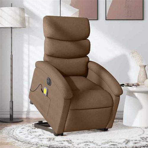 Non Communiqué Marron Vidaxl Fauteuil De Relaxation, Massage, Inclinable Électrique Réglable Tissu