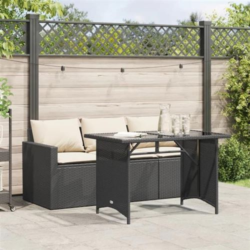 Non Communiqué Noir Vidaxl Ensemble À Manger De Jardin Coussins 2Pcs Résine Tressée, Ensemble De Salle À Manger D'extérieur, Meuble De 366328
