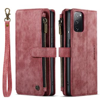 Flip Étui Pour ZURSANA Samsung Galaxy S20 FE 5G Avec Titulaire De La Carte Fentes Pour Cartes De Permis De Conduire Fentes Pour Cartes De Permis De Conduire - Rouge - 1