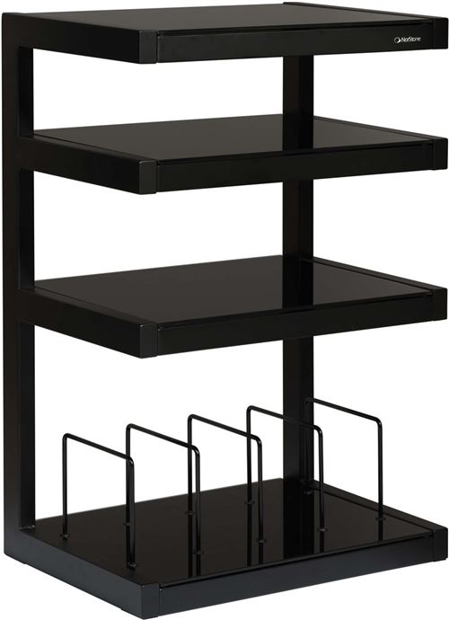 Norstone Esse hi-fi Vinyl Noir satin&eacute; verres Noirs - Meuble Hifi