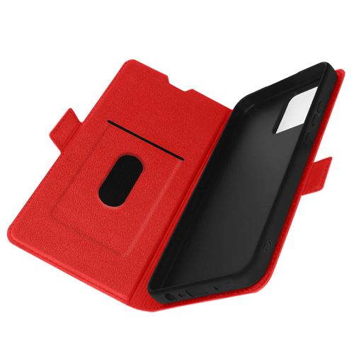 Étui pour Realme C30 Porte-cartes Support vidéo Double Languette Avizar rouge